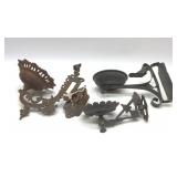 3 Antique oil lamp wall brackets
