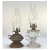 2 ANTIQUE OIL LAMPS