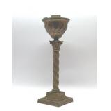 Gothic style brass antique oil lamp