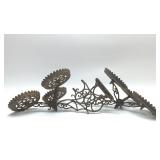 Antique Wrought Iron Oil Lamp Bracket Pair