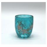 small hand painted oil, lamp globe 3"