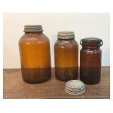 VTG brown canning jars