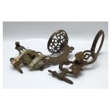 2 Antique oil lamp wall brackets