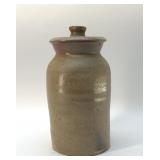 1835 JD CRAVEN POTTERY CROCK WITH LID