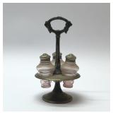 Antique pink caster set  salt shakers 6.6