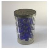 VTG HELME SNUFF JAR & COBALT SHOOTERS & MARBLES