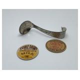 Cream, top milk bottle spoon, milk caps