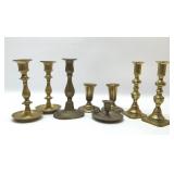 Assorted brass candlesticks 7