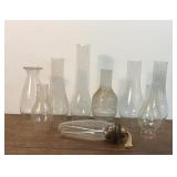 Antique oil lamp hurricanes