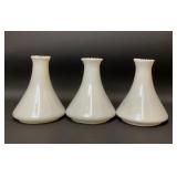 3 antique oil lamp shades