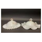 2 Antique oil lamp smoke/heat bell deflectors