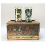 Jeanette glass 12 days of Christmas tumblers