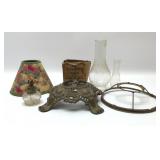 Antique oil lamp parts