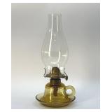 Antique Amber glass finger oil lamp