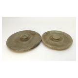 Antique pottery stoneware lids