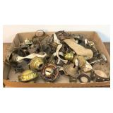 Antique oil lamp, burner parts