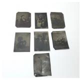 7 Antique Tin Type Photos