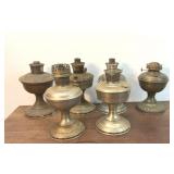 Antique lot of 6 Oil Lamp Bases/parts