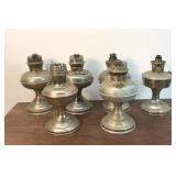 Antique Lot of 6 Oil Lamp Bases/parts