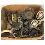 Large lot of Antique Oil Lamp Cast Holders