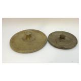 2 ANTIQUE Craven POTTERY LIDS