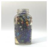 Antique marbles & shooters in a jar 8