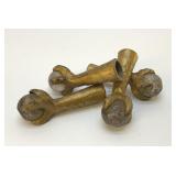 Antique brass ball & claw piano stool feet