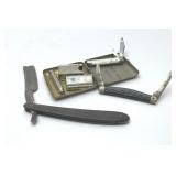 Antique razors and pocket knives
