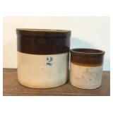 Pair of pottery crocks