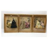 Vintage French Fashion 3D Prints 14.5 x 11"