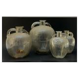 4 APPLE Glass White House Vinegar Jars