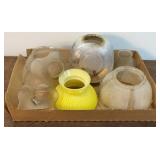 Antique glass oil lamp shades