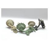 Small cast-iron oil lamp wall brackets