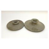 2 POTTERY CROCK LIDS