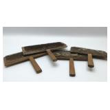 Antique hand carders, flax brushes