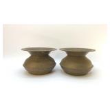2 brass SPITTOONS