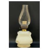 Antique milk, glass dragon, head oil lamp