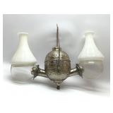 Antique double angle hanging oil lamp