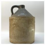 1900s stoneware two tone whiskey crock jug