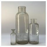 3 ANTIQUE APOTHECARY JARS