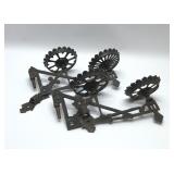 2- 1880s Cast Iron double oil lamp holders