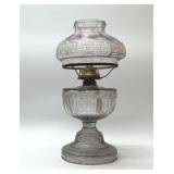 LG ANTIQUE FLINT GLASS OIL LAMP