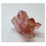 PINK DEPRESSION GLASS MATCH HOLDER