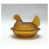 VTG AMBER HEN ON A NEST 7