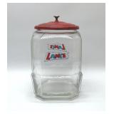 Large VTG Lance Glass Cracker Jar 11" w/lid