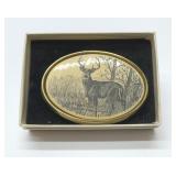 Barlow Scrimshaw belt buckle, white tailed deer