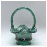 Hand painted Fenton basket 7.5