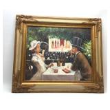 OIL PAINTING "DINNER AT THE AMBASSADORS
