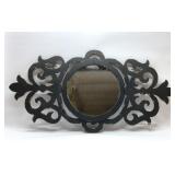 Lg ornate mirror, weathered black finish