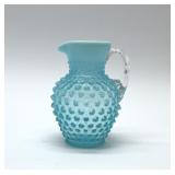 Fenton blue adolescent hobnail syrup pitcher